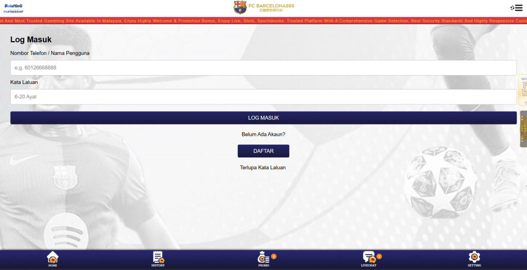 barcelona888 Log Masuk